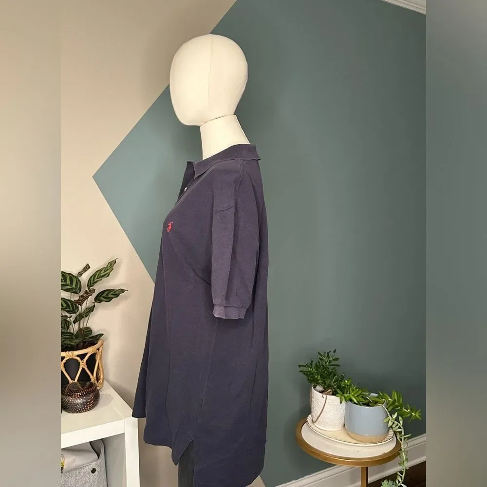 Polo Ralph Lauren Men’s Medium Navy Collared Shirt, Red Logo, Classic Fit - Picture 3 of 10